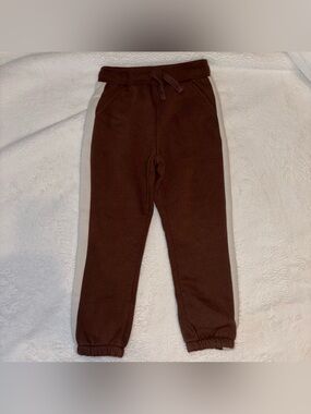 okie dokie Brown Sweatpants with Cream Side Stripes
